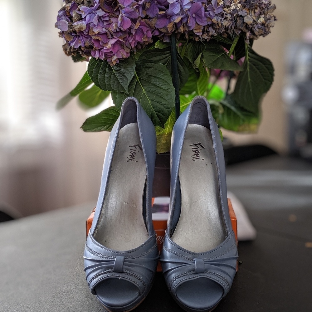 Fioni US 6.5 Cornflower Blue Peep-Toe High Heels